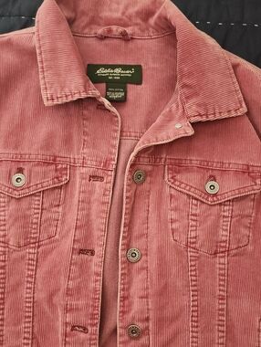 Eddie Bauer Dusty Rose Corduroy Trucker Jacket